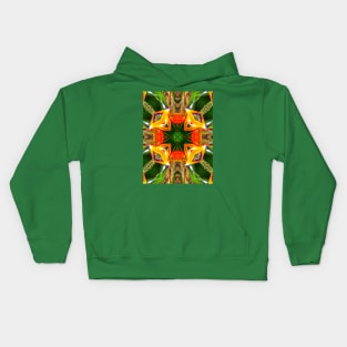 Canna flower pattern resembling the beak of a bird Kids Hoodie